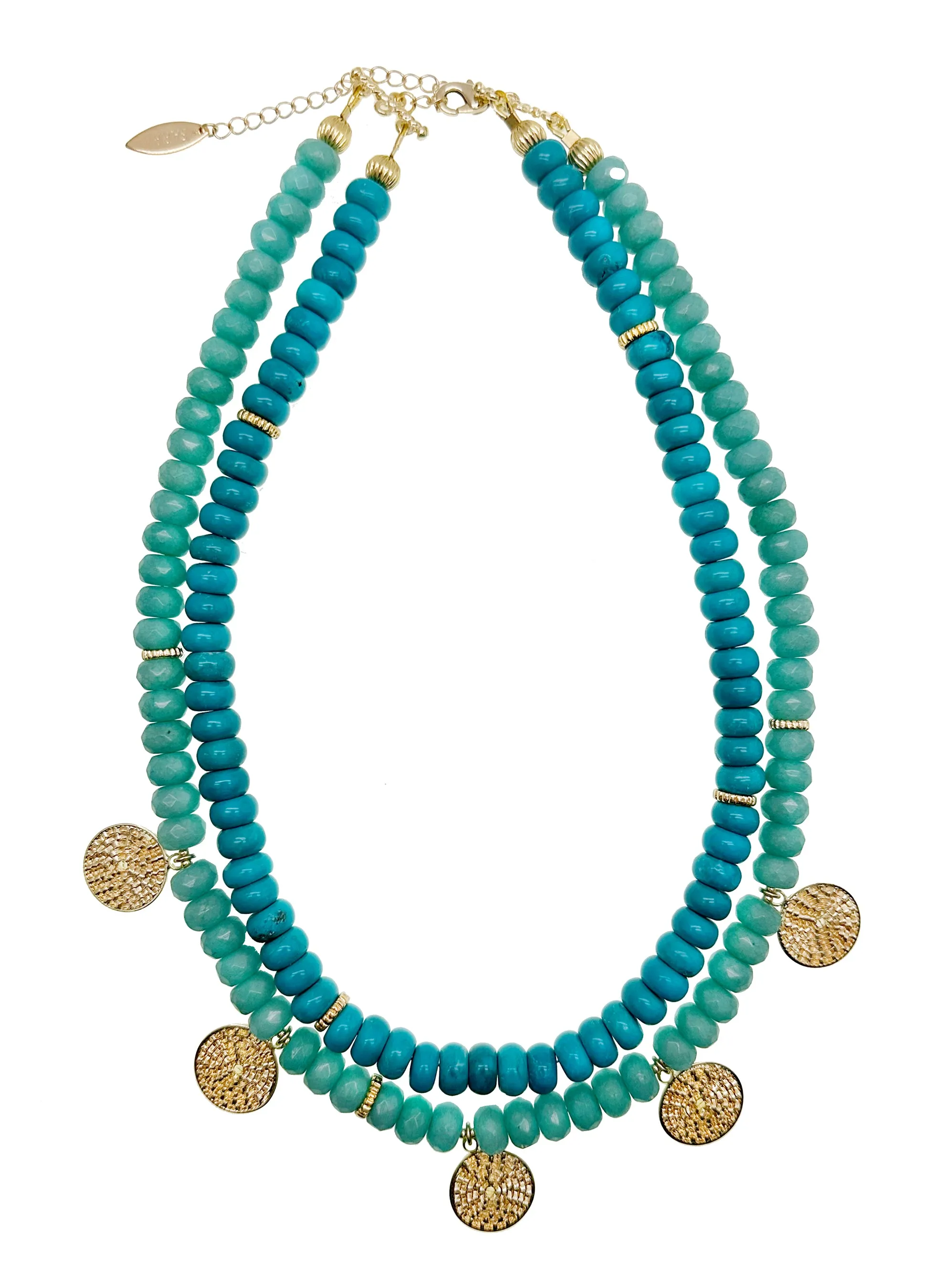 Turquoise & Amazonite Double Strand Necklace