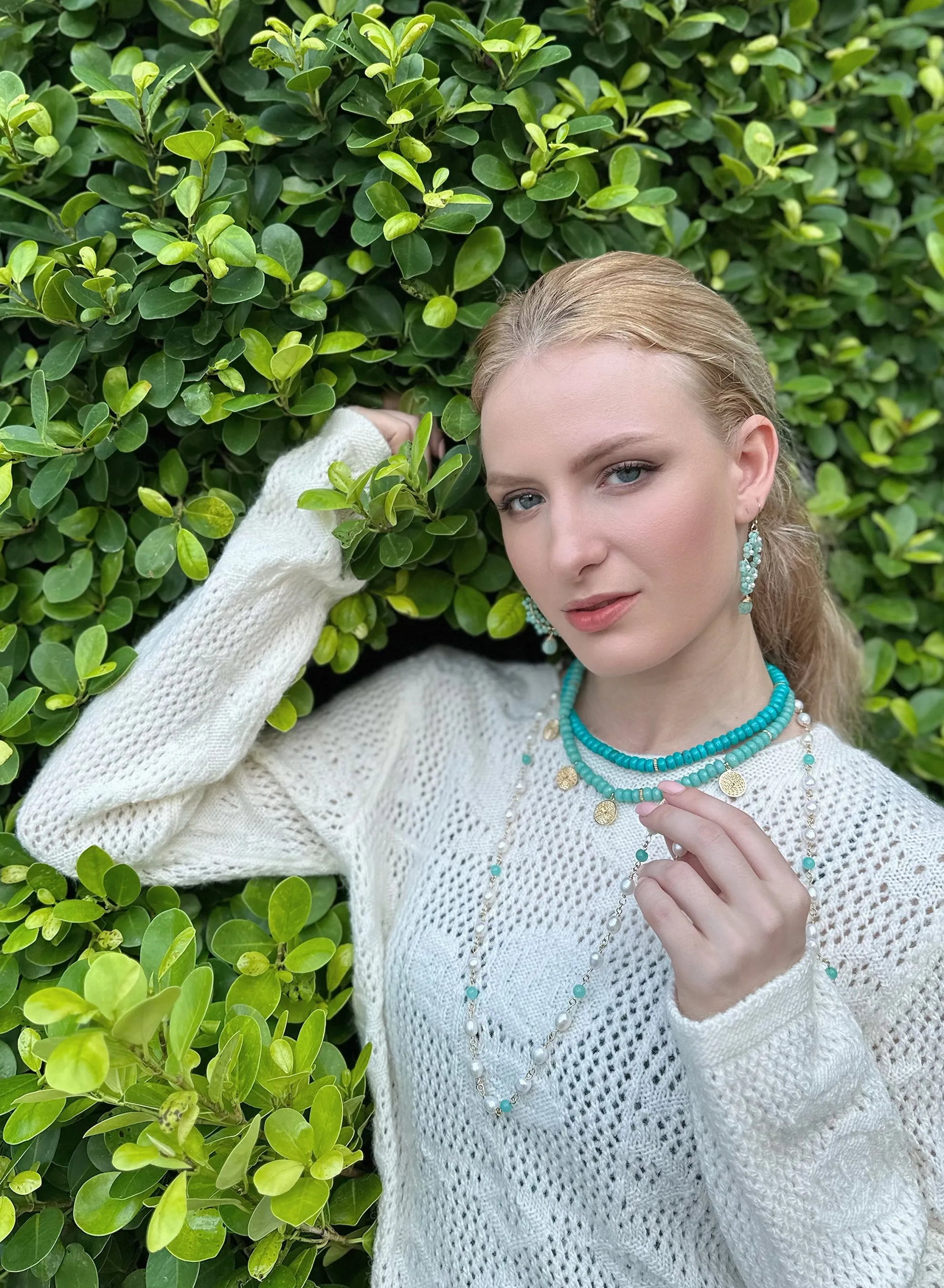 Turquoise & Amazonite Double Strand Necklace