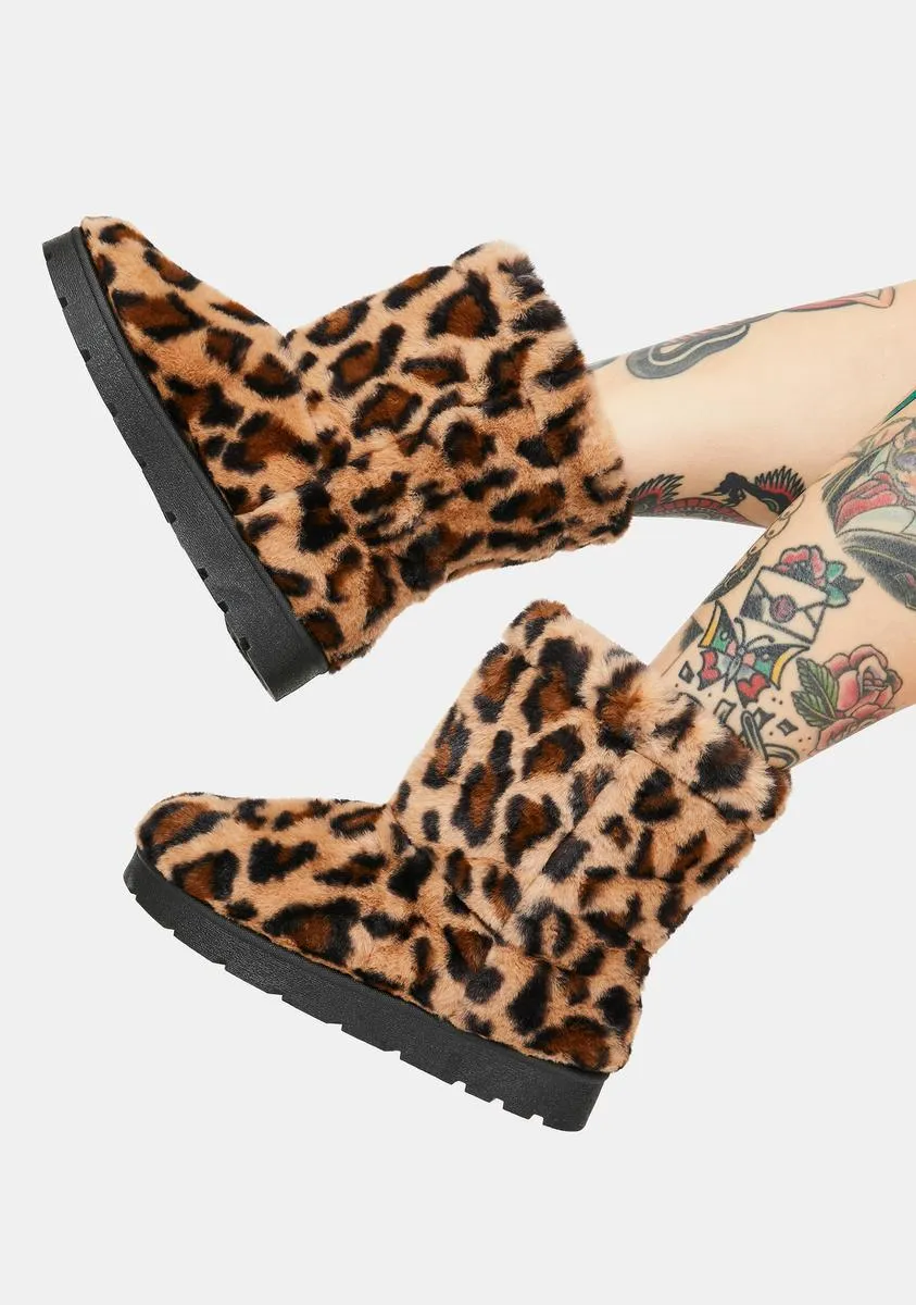 Unique Leopard Print Boots