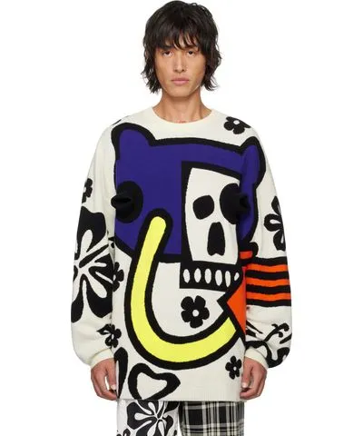 Walter Van Beirendonck White Android Knit Sweater