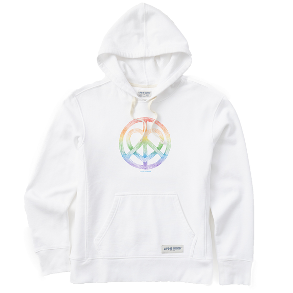 Women's Peace Heart Rainbow Simply True Fleece Hoodie