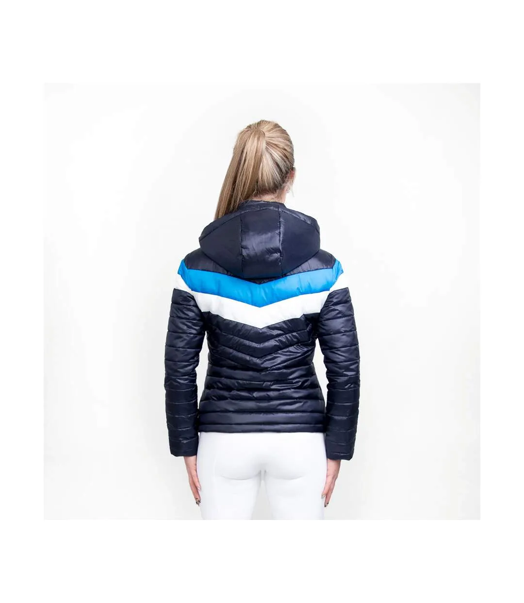 Womens Navy/White/Blue Southdean Quilted Coat by Coldstream