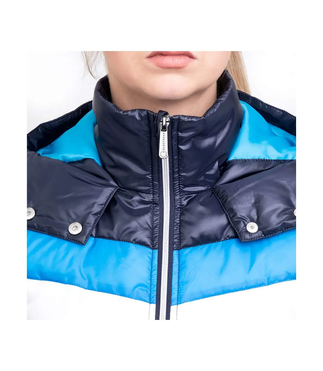 Womens Navy/White/Blue Southdean Quilted Coat by Coldstream