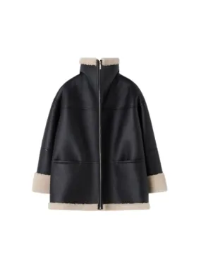 Shearling Leather Jacket - Women’s RAF Aviator Styled B3