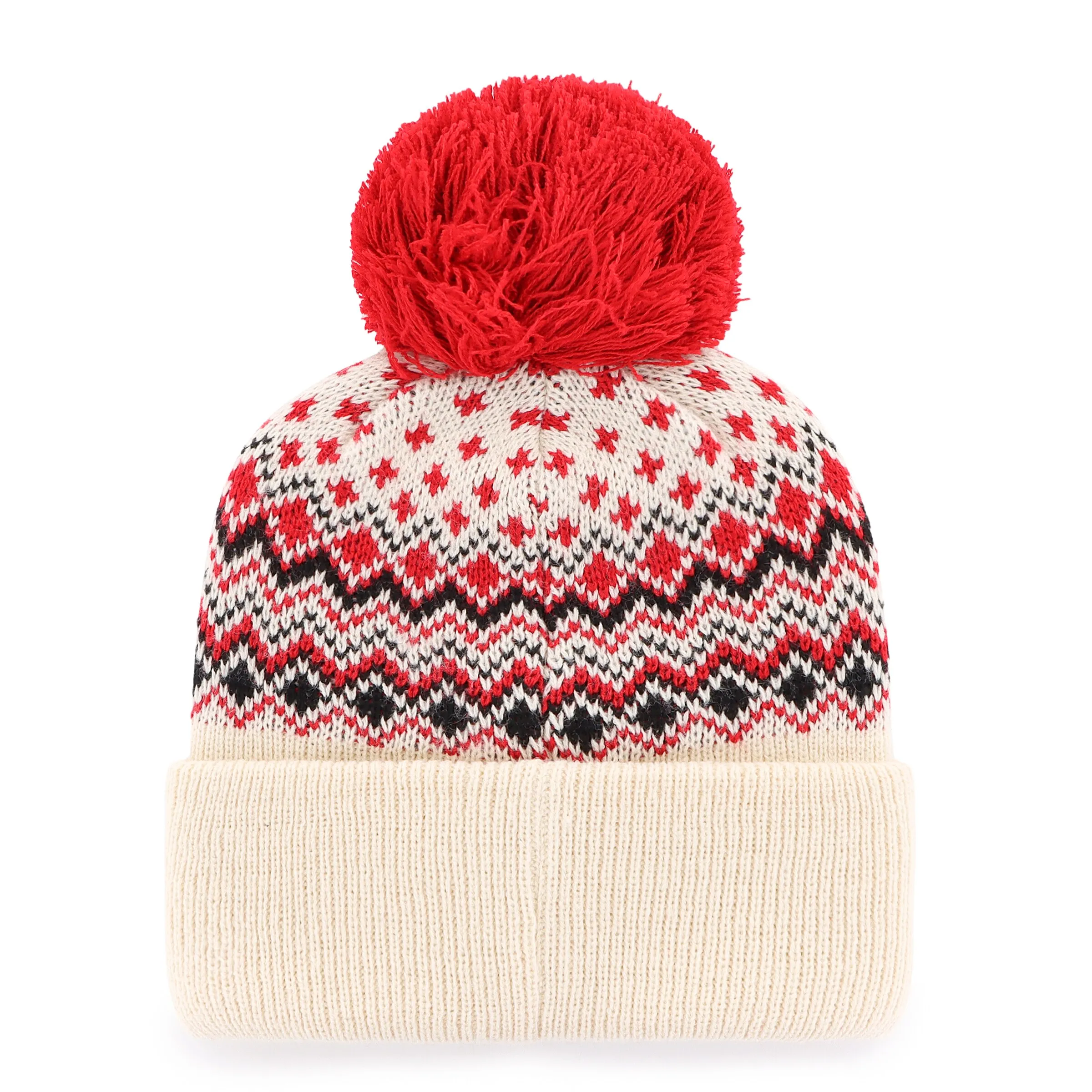 Women's '47 Cream Georgia Bulldogs Elsa Cuffed Knit Hat with Pom