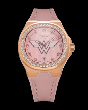 Elegant Wonder Woman Timepiece with Rosegold/Pink Touch