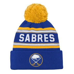 Youth Buffalo Sabres Royal Jacquard Pom Pom Knit Hat